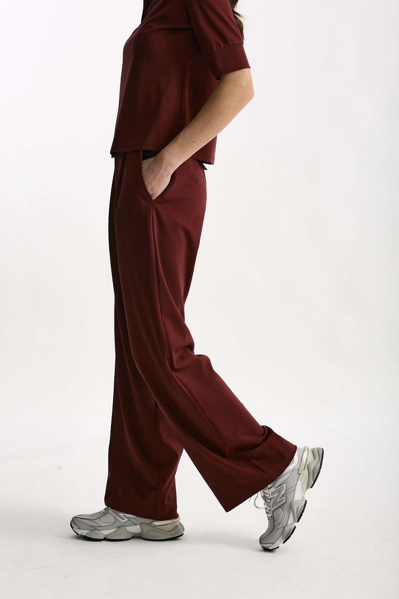 Pantalone fluido bordeaux women ( p - s ) - 2