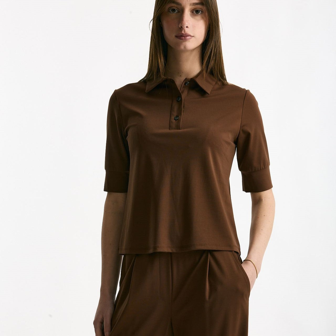 Maglia polo marrone women ( p - s ) - 5