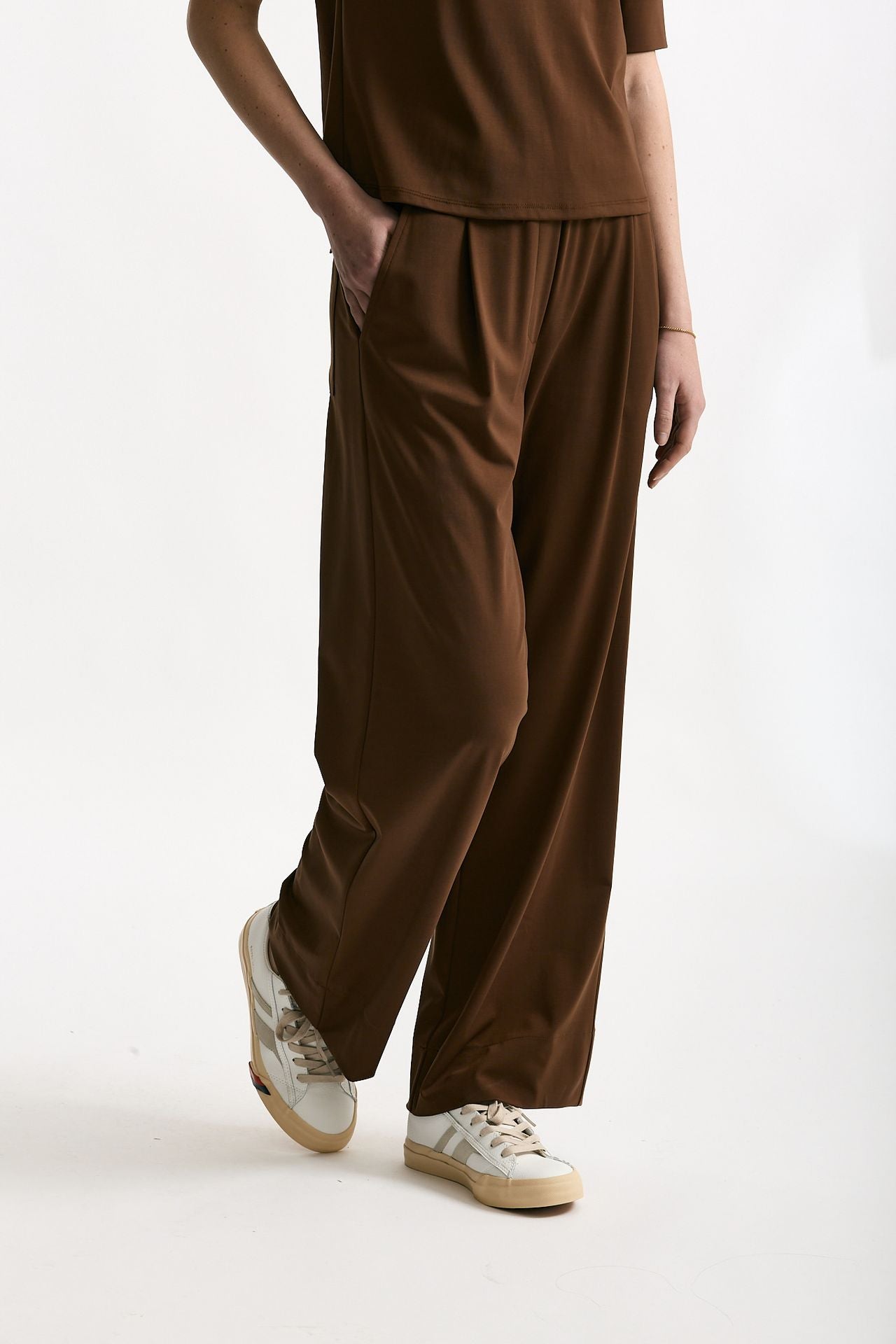 Pantalone fluido marrone women ( p - s ) - 3