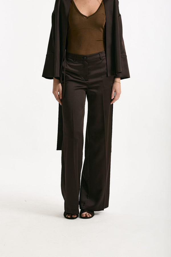 Pantalone palazzo Vita alta cioccolato women ( p - s )
