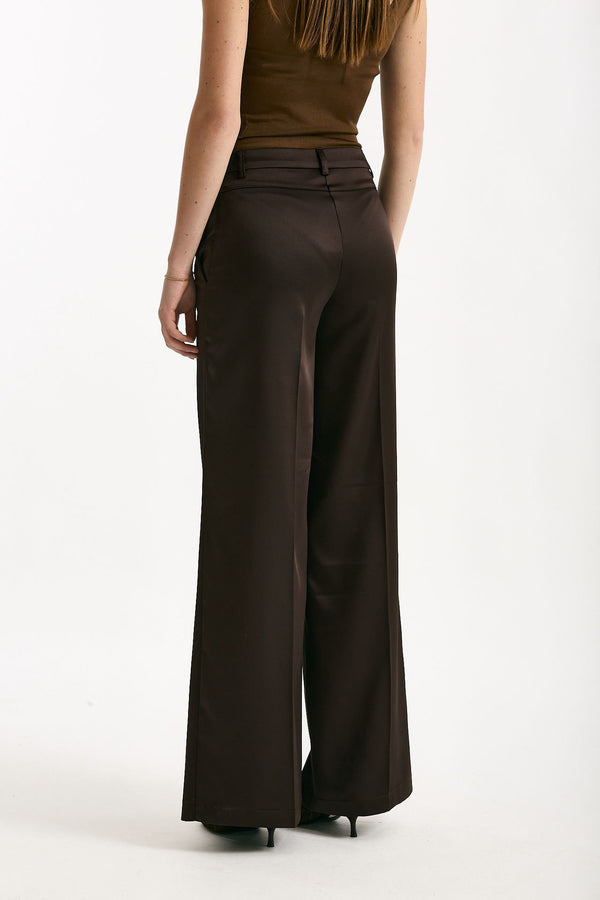 Pantalone palazzo Vita alta cioccolato women ( p - s )