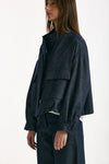 Giubbino in misto lino blu denim women ( p - s ) - 3