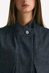 Giubbino in misto lino blu denim women ( p - s ) - 6
