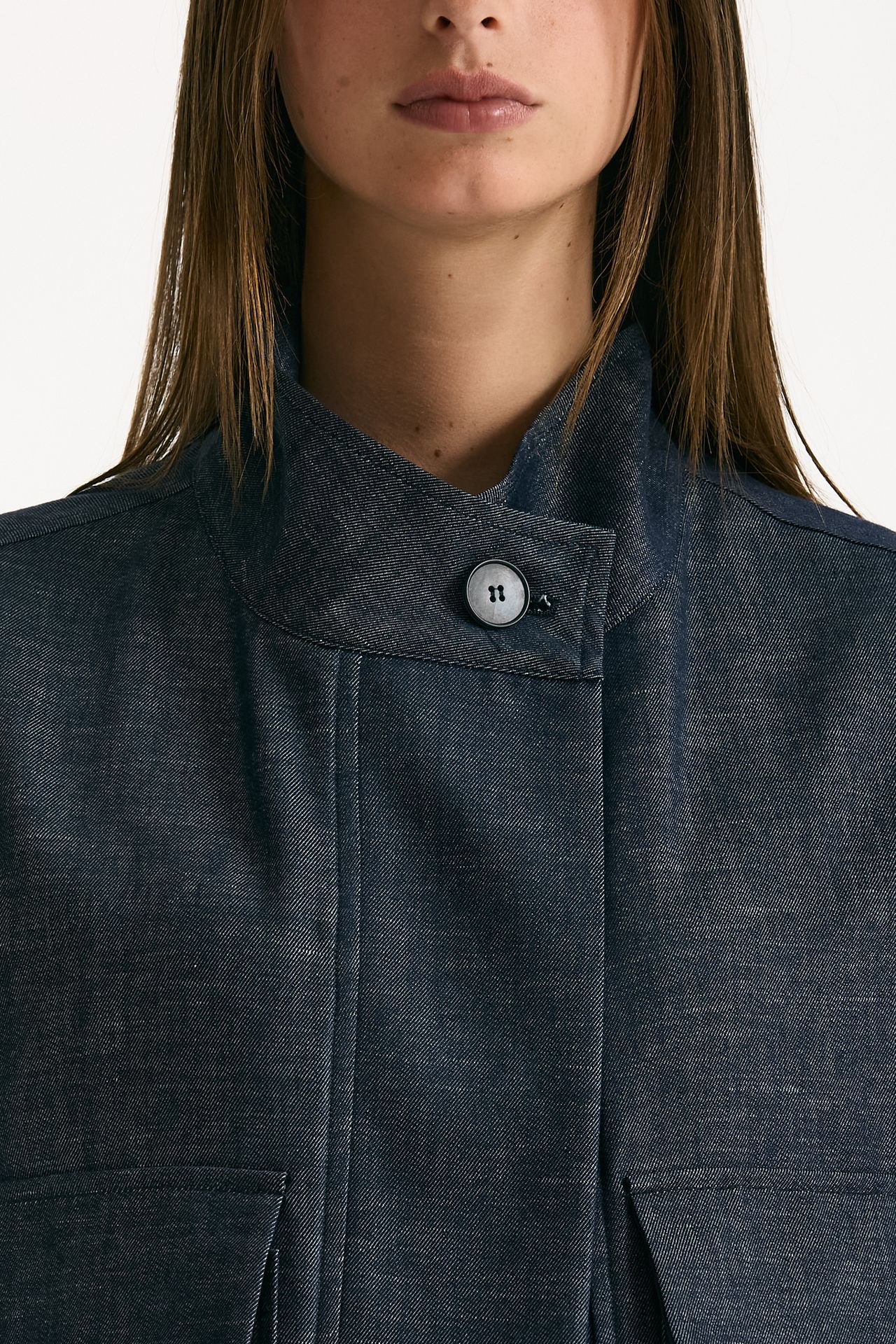 Giubbino in misto lino blu denim women ( p - s ) - 6