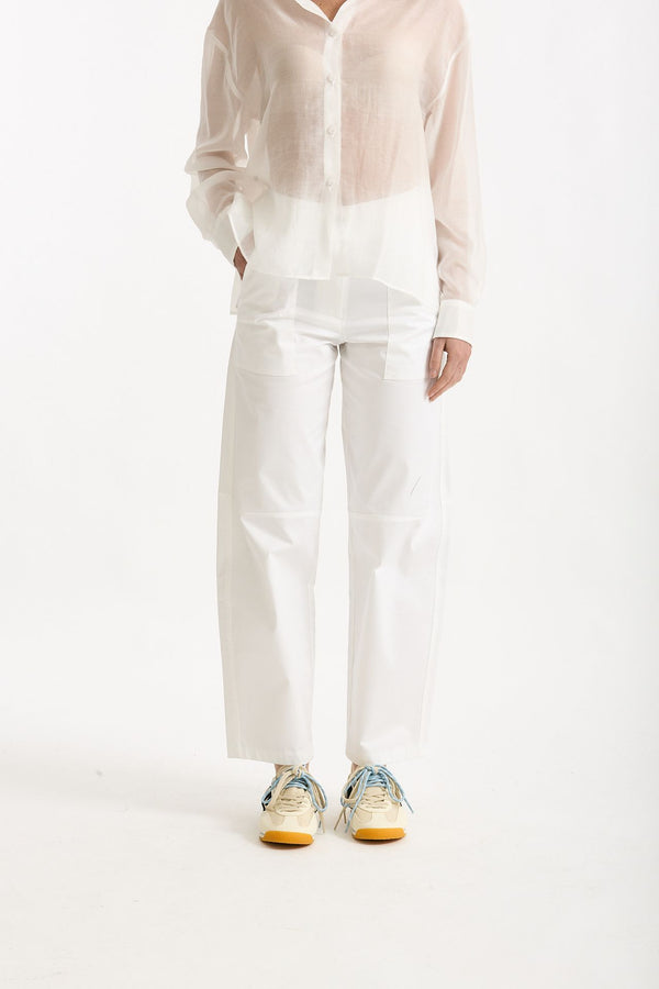 Pantalone in cotone bianco women ( p - s )