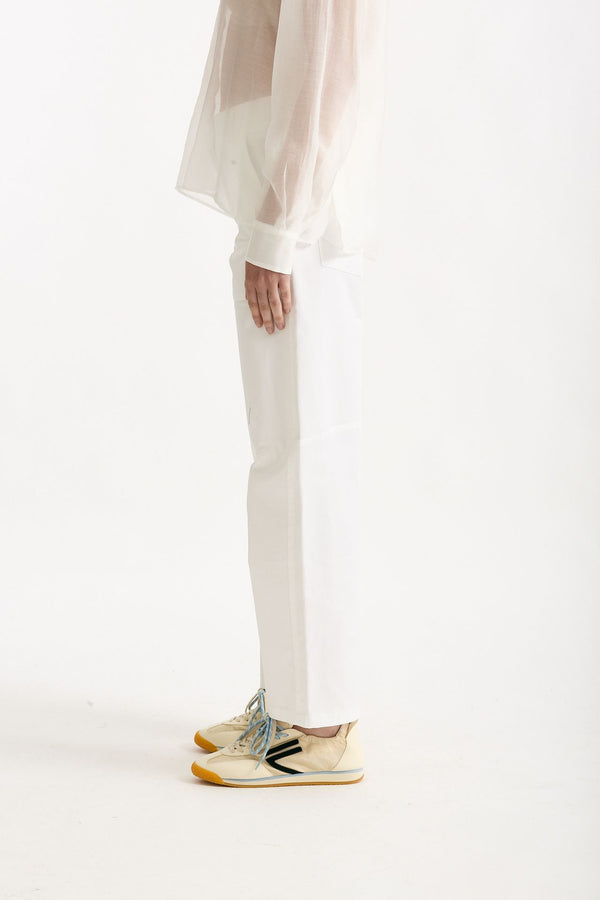 Pantalone in cotone bianco women ( p - s )