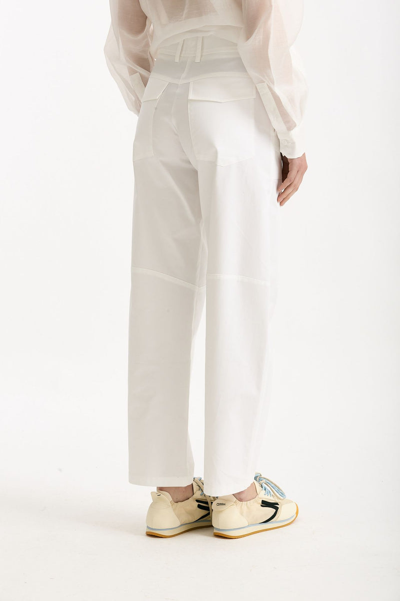 Pantalone in cotone bianco women ( p - s ) - 3