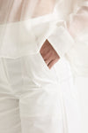 Pantalone in cotone bianco women ( p - s ) - 5