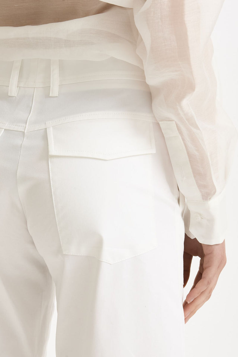 Pantalone in cotone bianco women ( p - s ) - 6