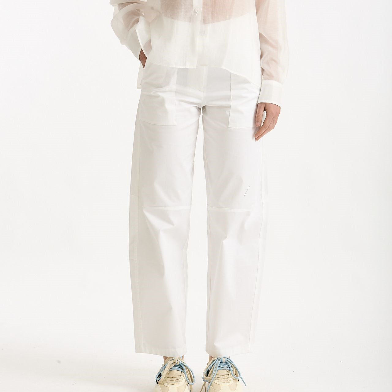 Pantalone in cotone bianco women ( p - s ) - 7