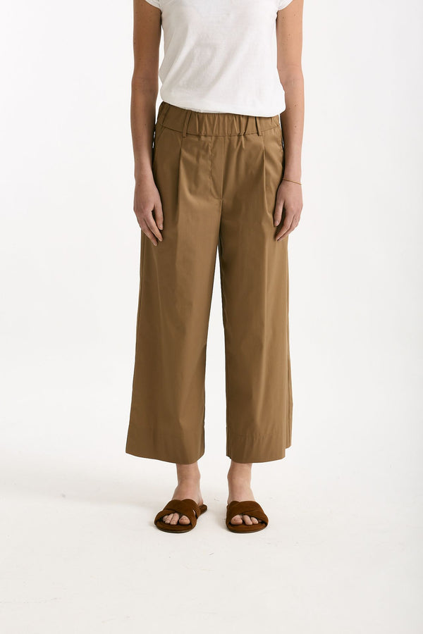 Pantalone in cotone cammello women ( p - s )