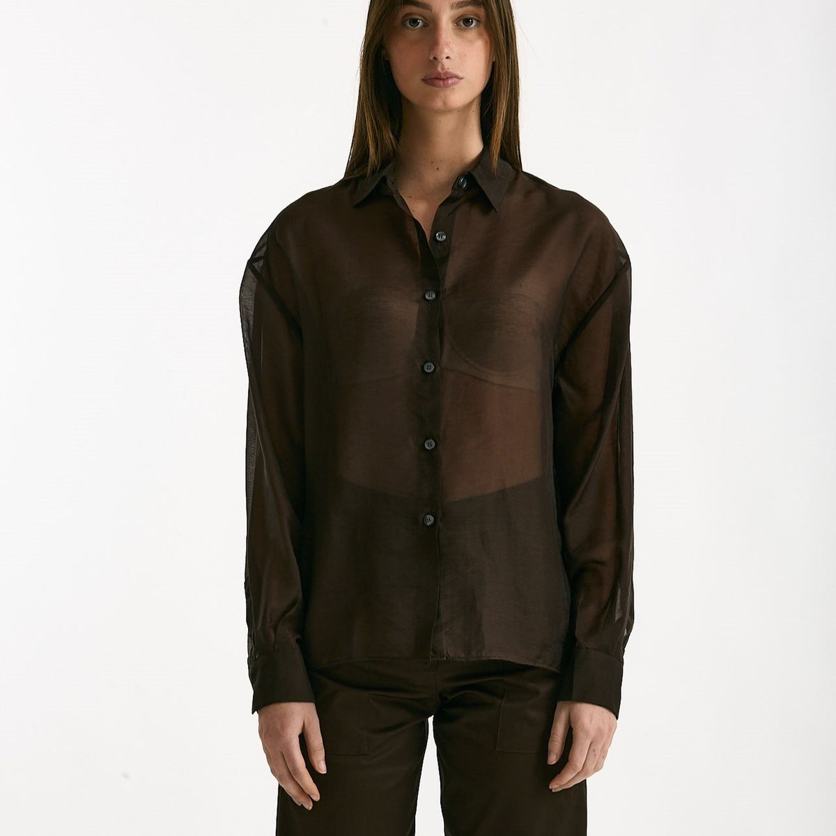 Camicia in mussola cioccolato women ( p - s ) - 7