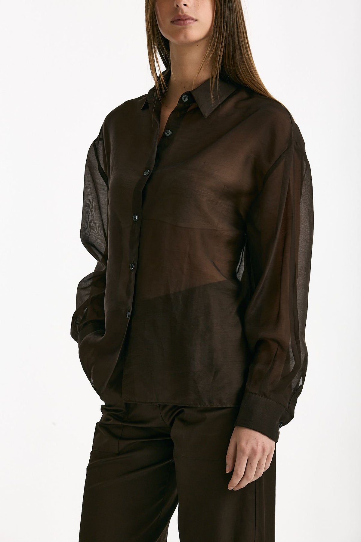 Camicia in mussola cioccolato women ( p - s ) - 4