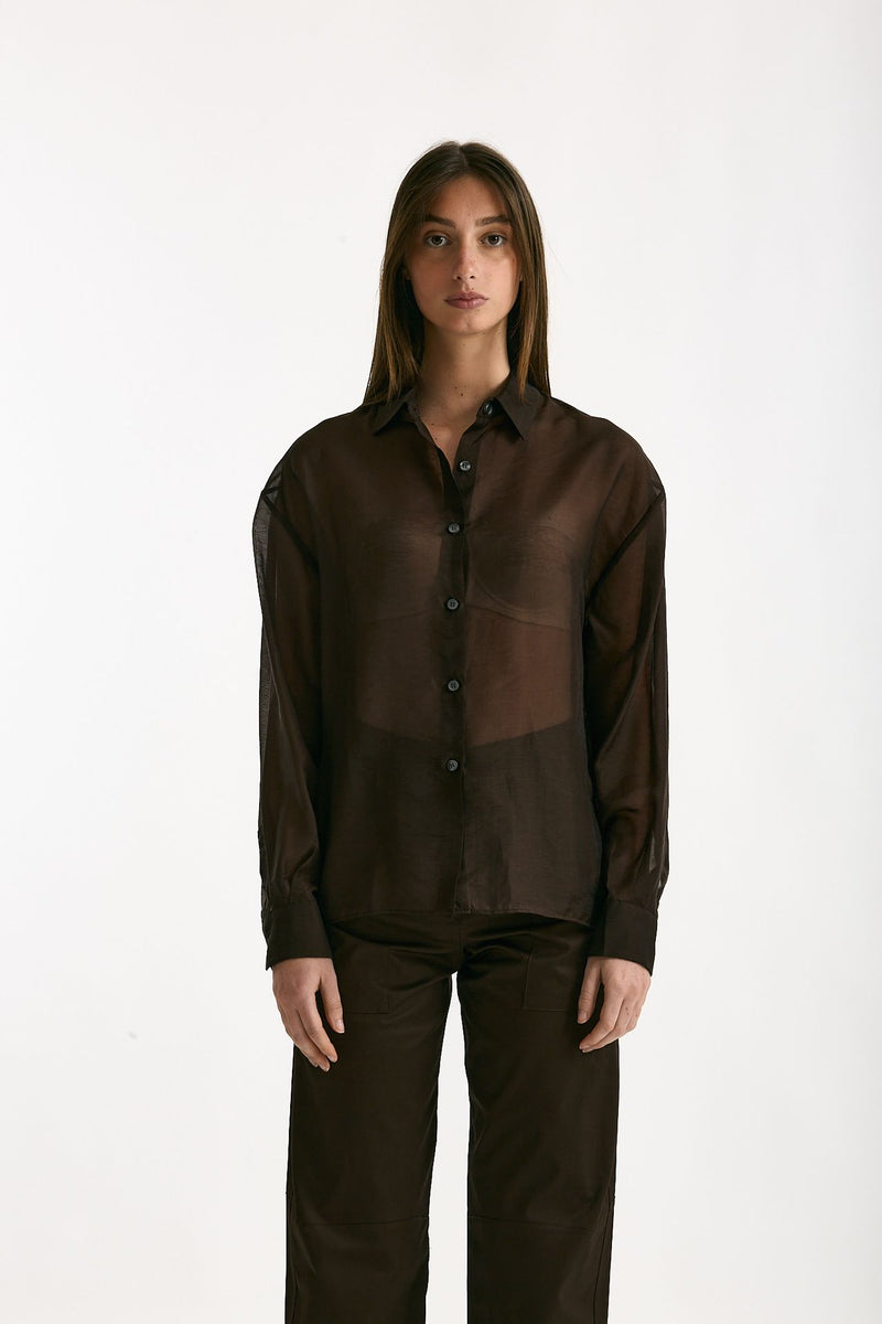 Camicia in mussola cioccolato women ( p - s ) - 3