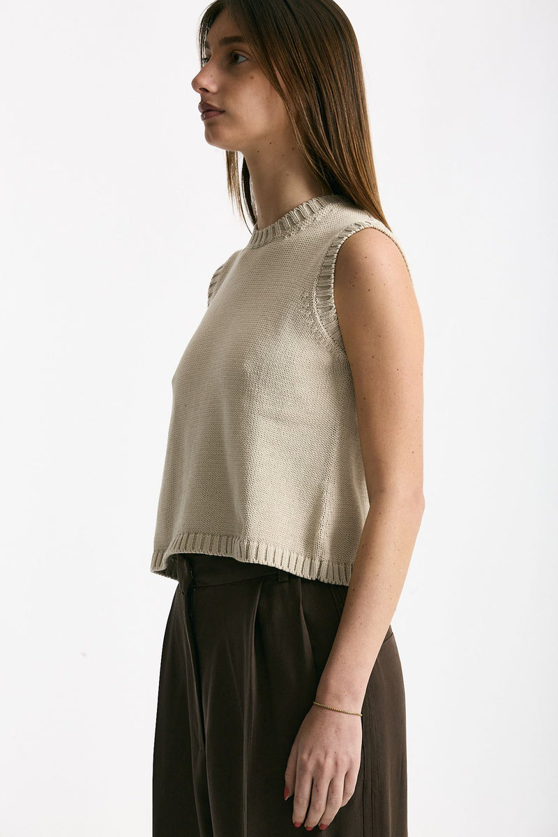 Gilet in maglia beige women Scaglione - 2