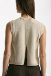 Gilet in maglia beige women Scaglione - 3