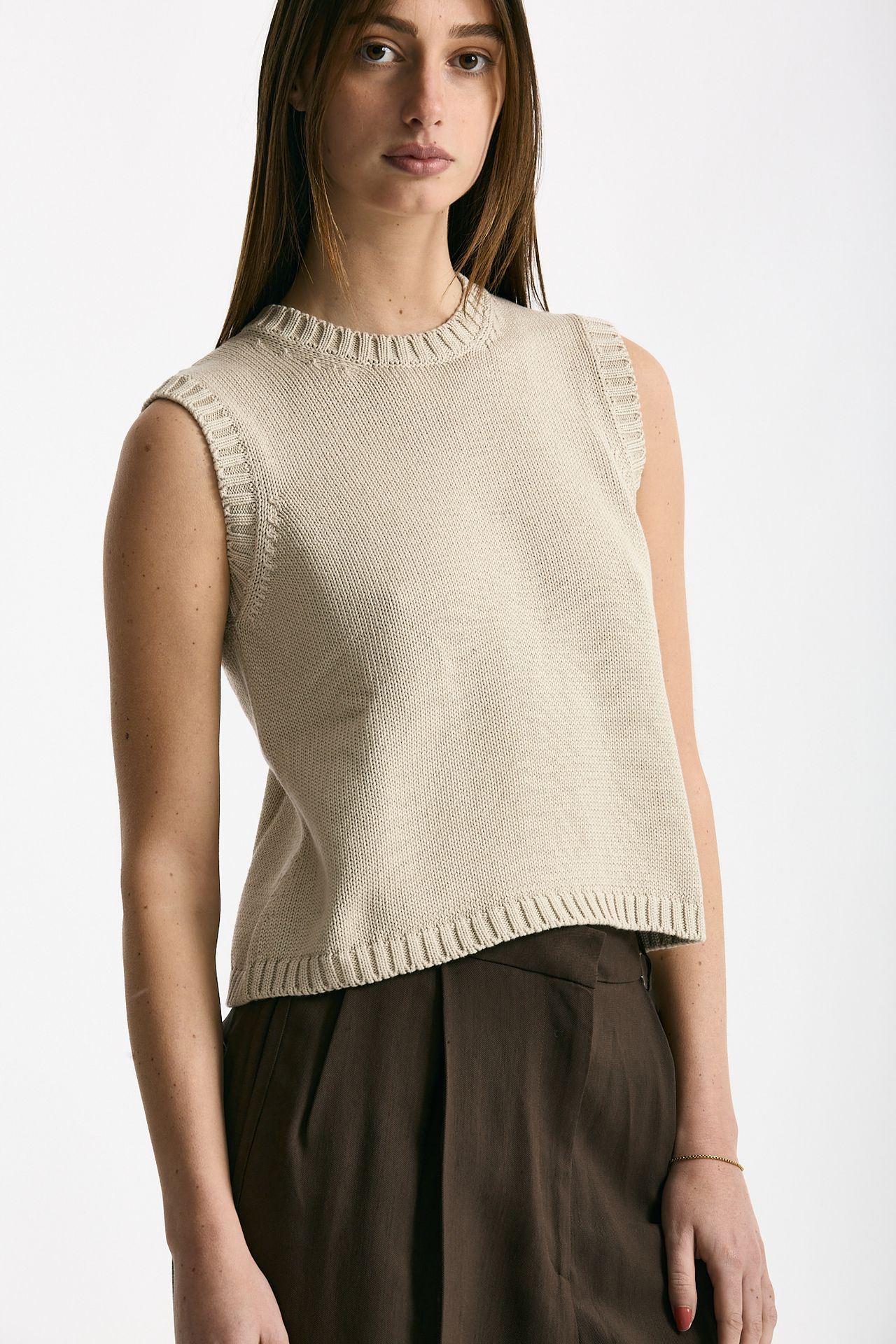 Gilet in maglia beige women Scaglione - 4