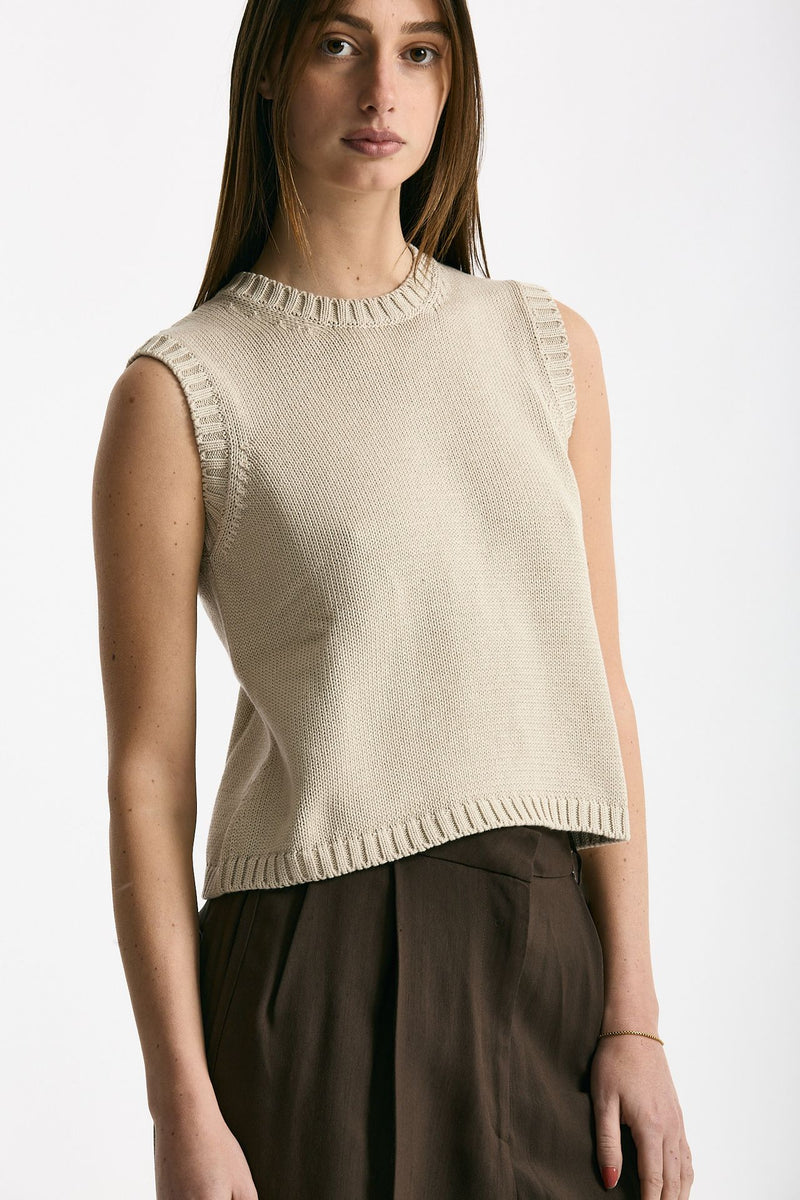 Gilet in maglia beige women Scaglione - 4
