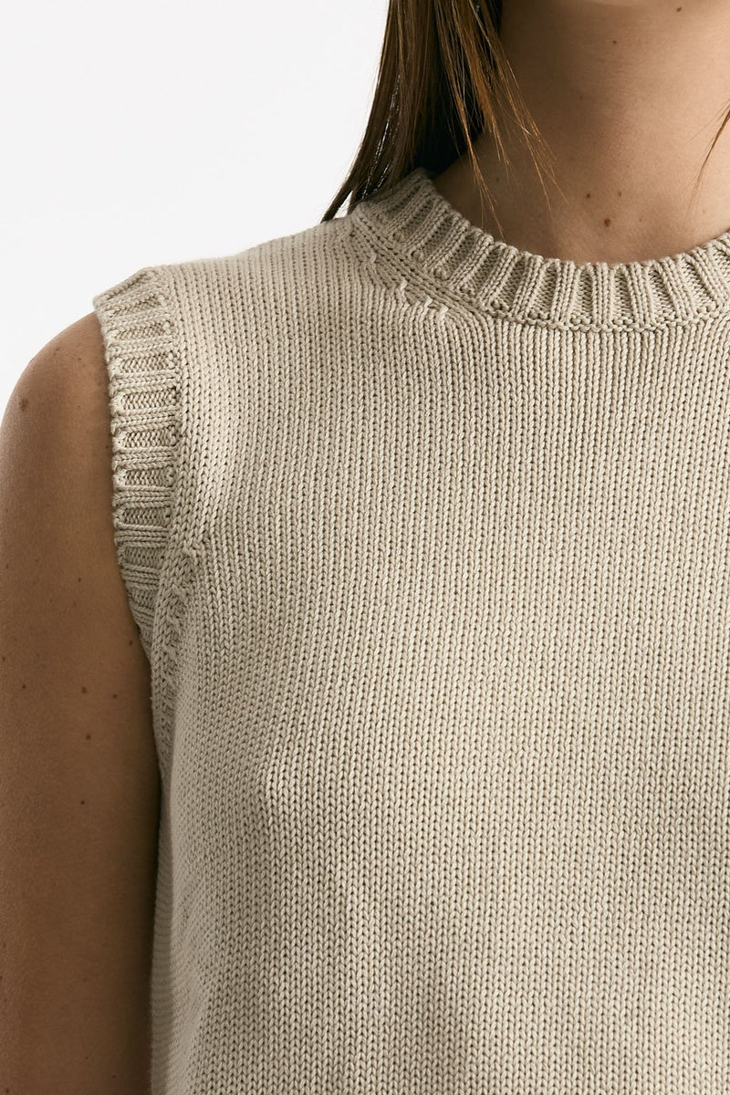 Gilet in maglia beige women Scaglione - 5
