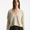 Maglia scollo V in cotone beige women Scaglione - 5