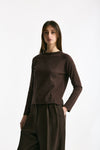 Maglia in cotone light marrone women Scaglione - 1