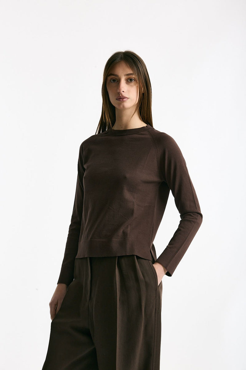 Maglia in cotone light marrone women Scaglione - 1