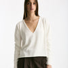 Maglia scollo a v in cotone bianco women Scaglione - 6