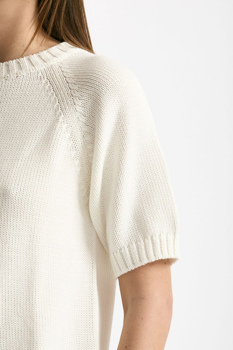Maglia girocollo boxy bianco women Scaglione - 4