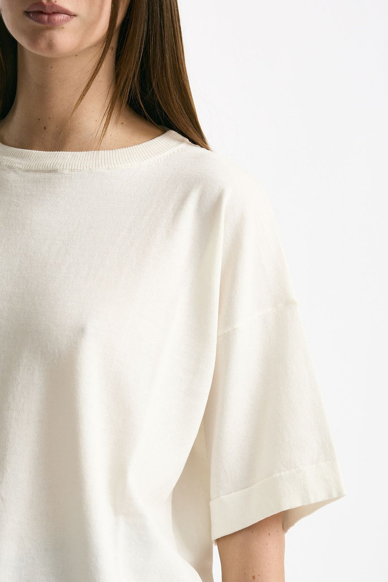 Maglia girocollo over bianco women Scaglione - 5