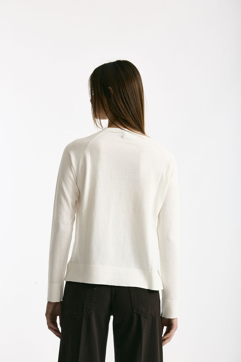 Maglia girocollo in cotone light bianco women Scaglione - 3
