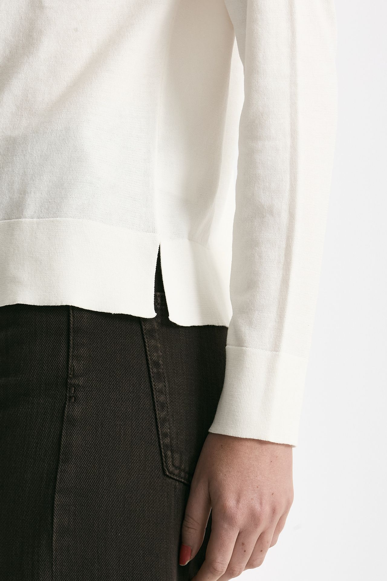 Maglia girocollo in cotone light bianco women Scaglione - 4