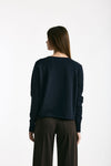 Maglia scollo a v in cotone blu women Scaglione - 3