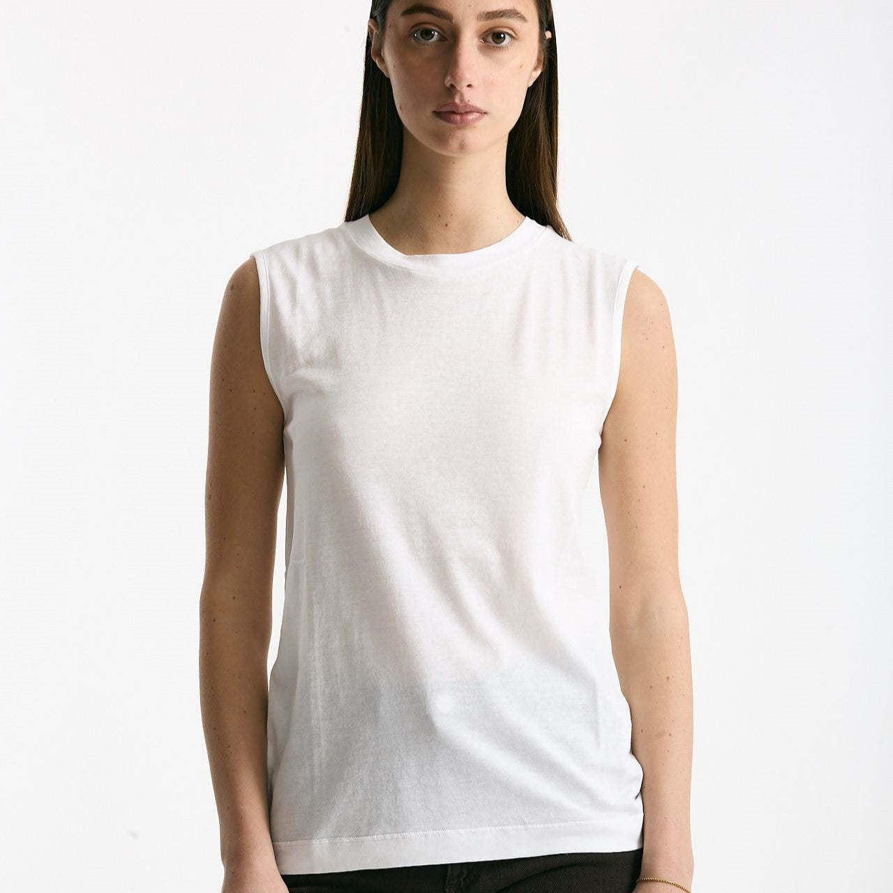 Canotta girocollo in super light cotton bianco women Scaglione - 4