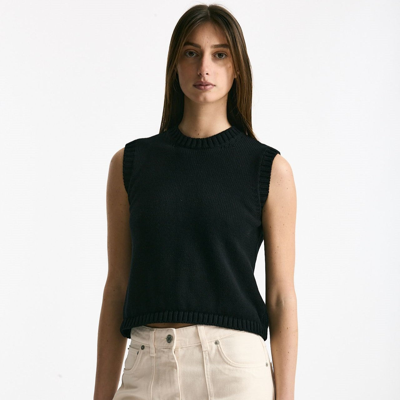 Gilet girocollo in maglia nero women Scaglione - 4