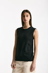 Canotta girocollo in super light cotton nero women Scaglione - 1