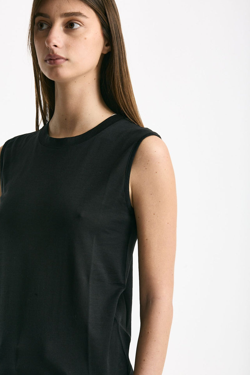 Canotta girocollo in super light cotton nero women Scaglione - 4