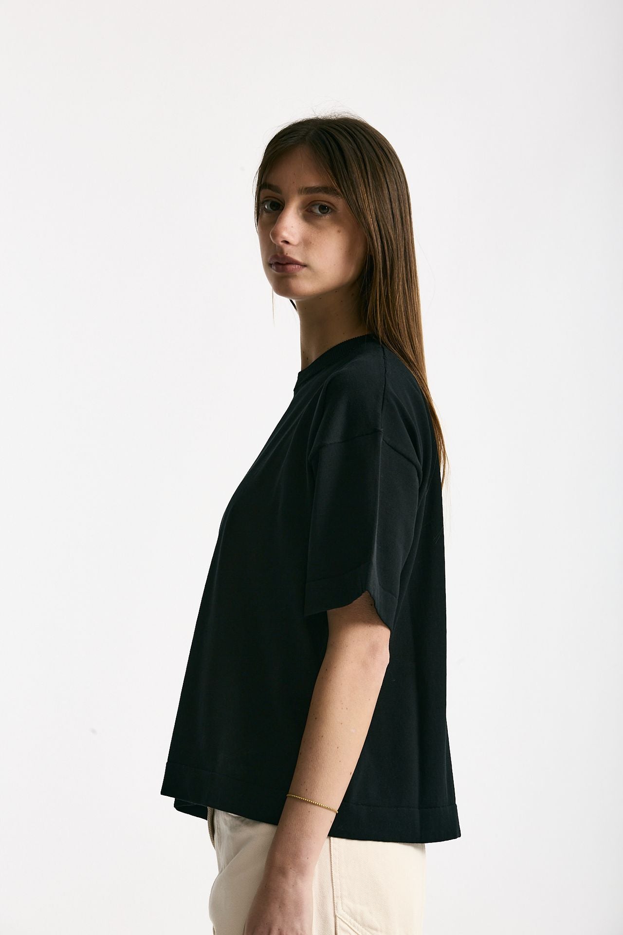 Maglia girocollo over nero women Scaglione - 2