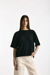 Maglia girocollo over nero women Scaglione - 4