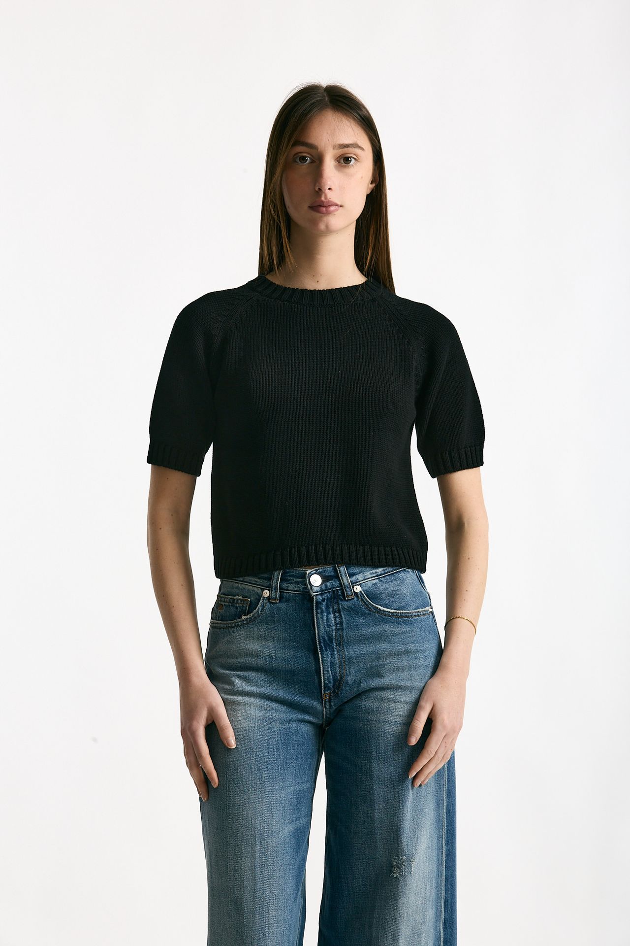 Maglia boxy nero women Scaglione - 1