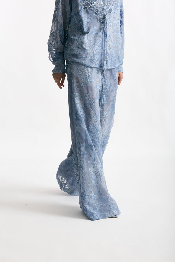 Pantalone in pizzo azzurro women Ermanno firenze