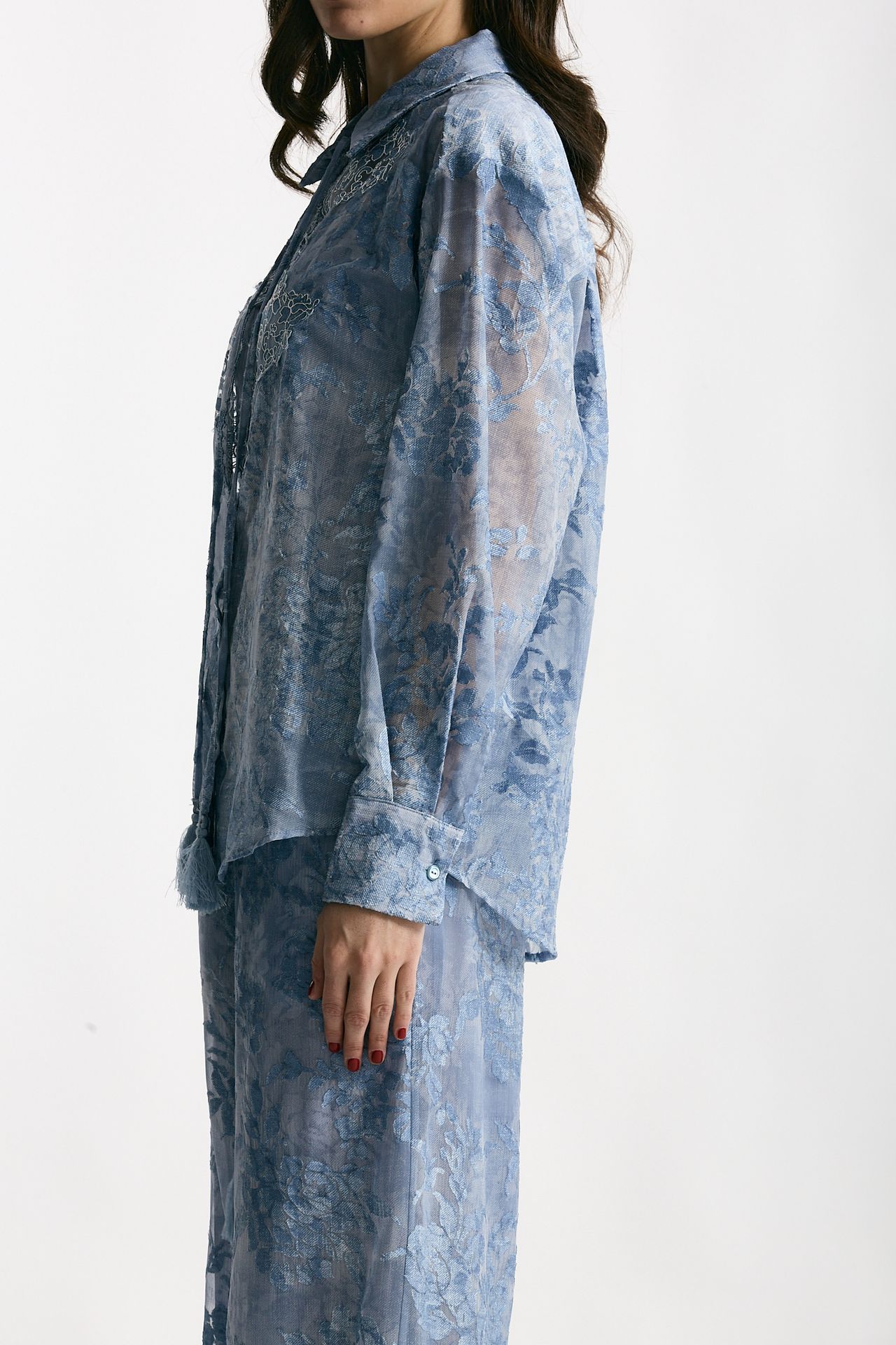 Camicia in pizzo azzurro women Ermanno firenze - 1