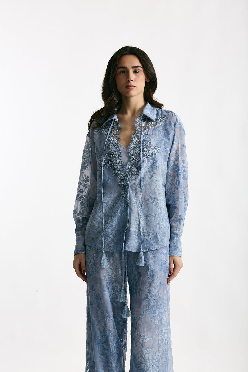 Camicia in pizzo azzurro women Ermanno firenze - 2