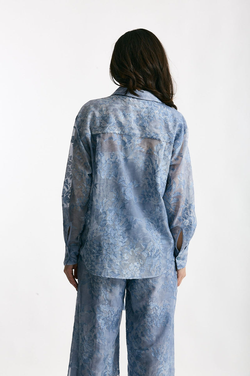 Camicia in pizzo azzurro women Ermanno firenze - 3