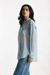 Camicia con applicazioni in pizzo rigata women Ermanno firenze - 2