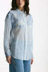 Camicia con applicazioni in pizzo rigata women Ermanno firenze - 4