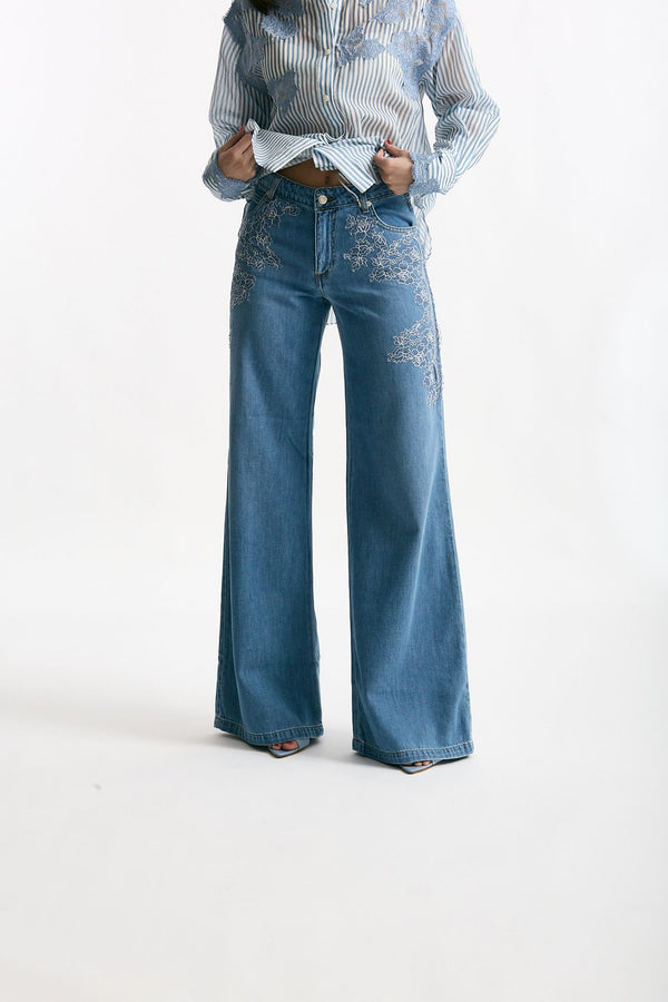 Jeans con applicazioni in pizzo women Ermanno firenze