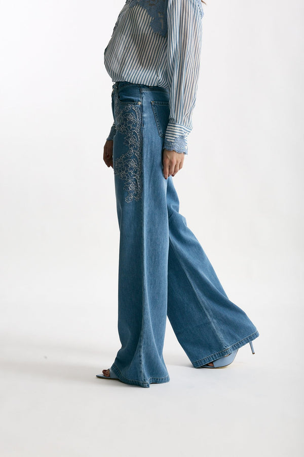 Jeans con applicazioni in pizzo women Ermanno firenze
