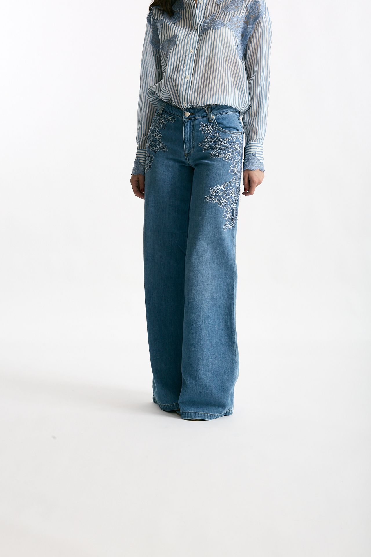 Jeans con applicazioni in pizzo women Ermanno firenze - 3