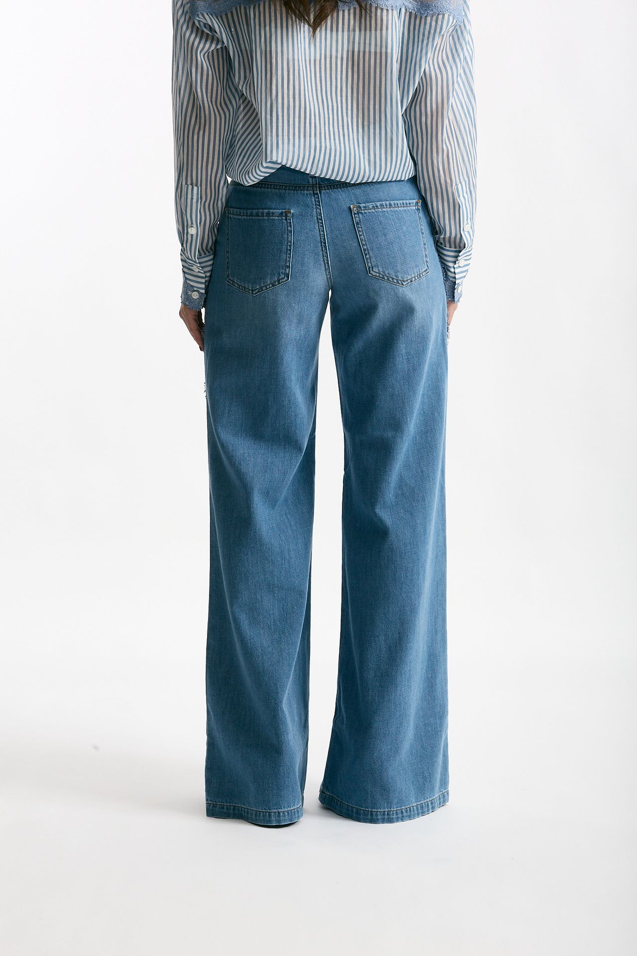 Jeans con applicazioni in pizzo women Ermanno firenze - 4