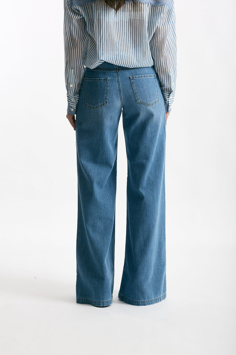 Jeans con applicazioni in pizzo women Ermanno firenze - 4